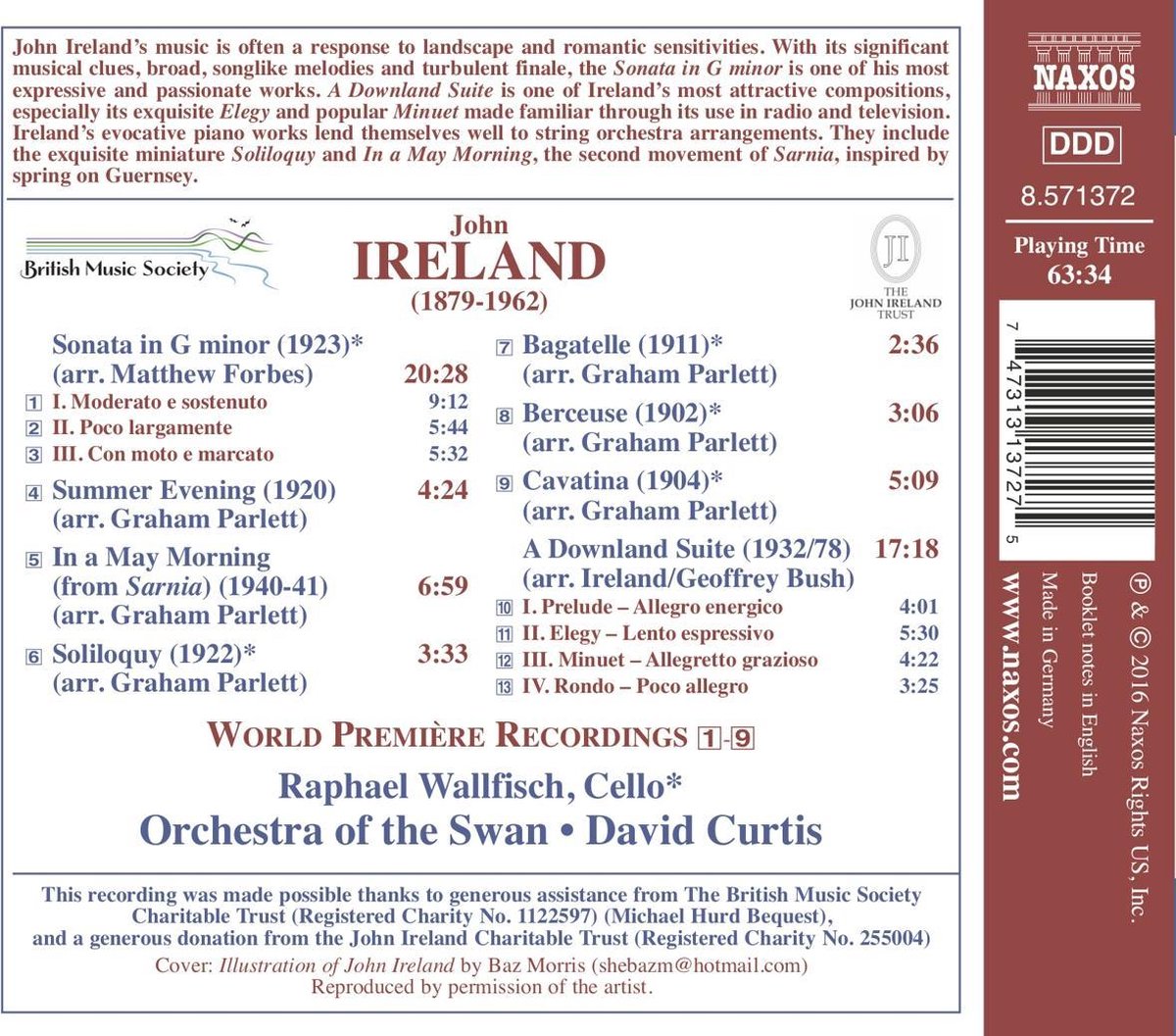 John Ireland: Music for String Orchestra | John Ireland, Orchestra of the Swan, Raphael Wallfisch