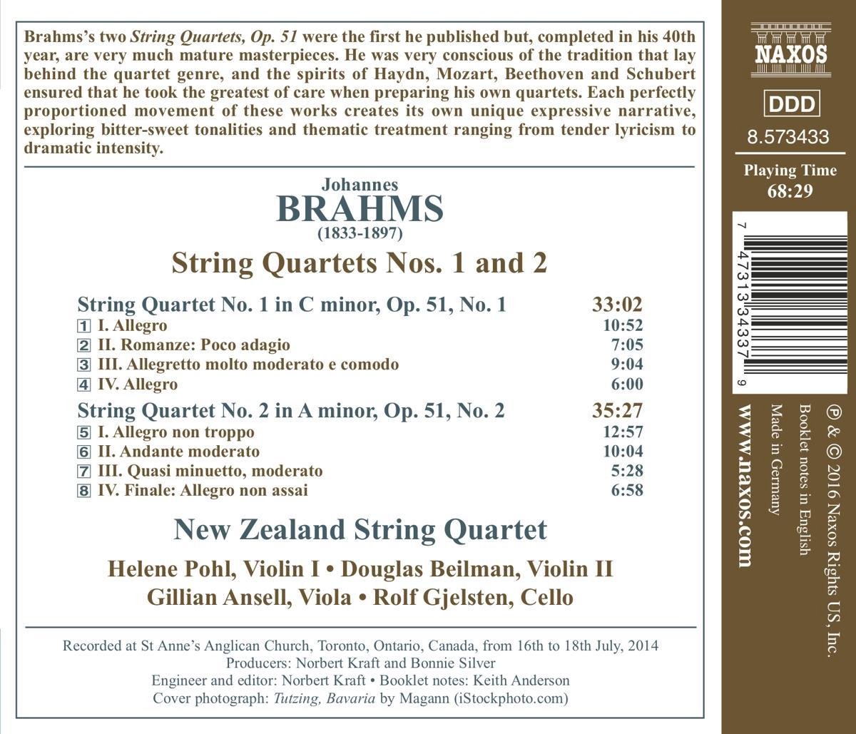 Brahms: String Quartets Nos. 1 & 2 | Johannes Brahms, New Zealand String Quartet