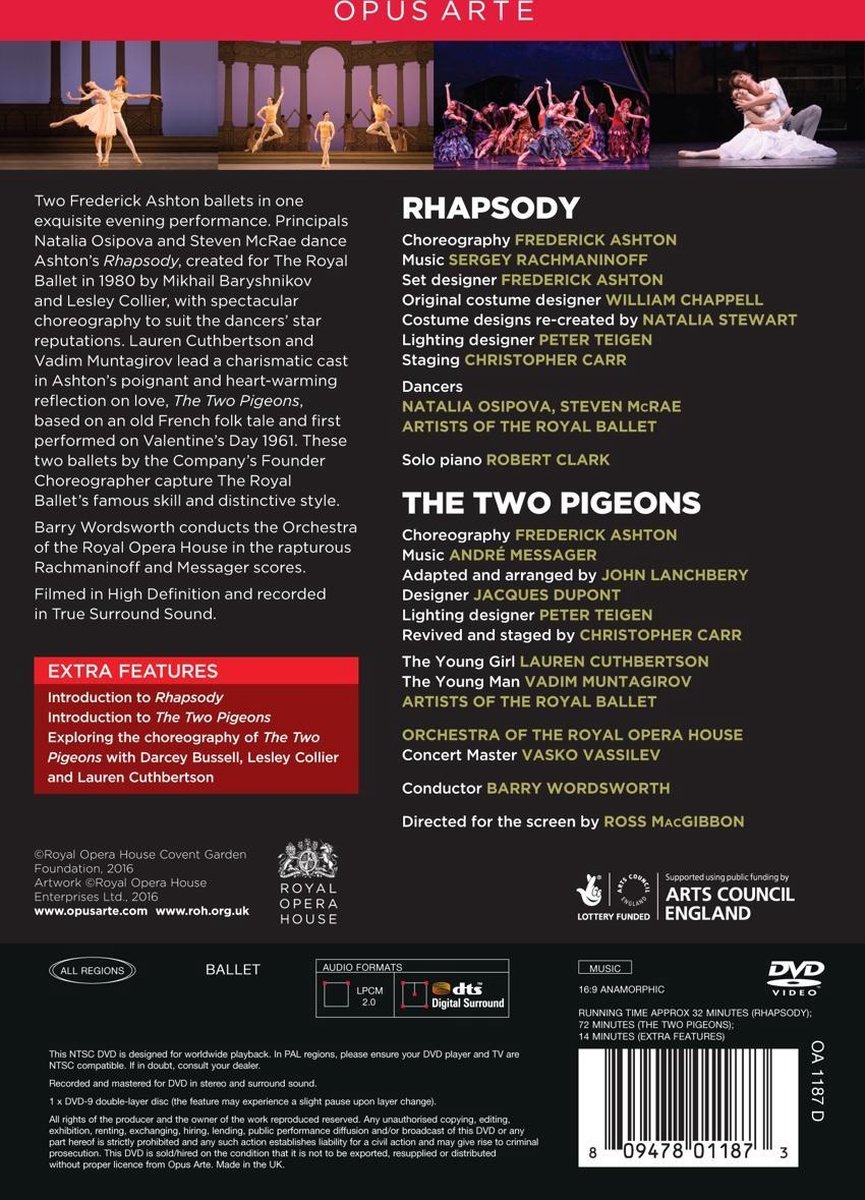 Rhapsody. Two Pigeons - DVD | Orchestra of the Royal Opera House