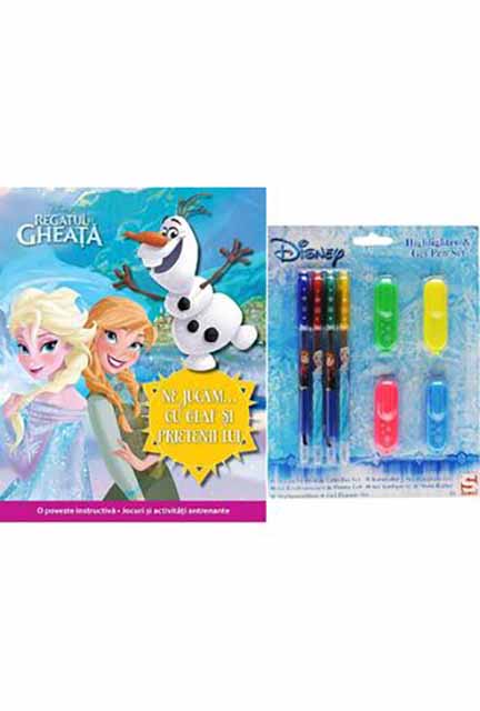 Set carte + carioci: Ne jucam cu Olaf si prietenii lui + Set Highlighter & Gel pen |