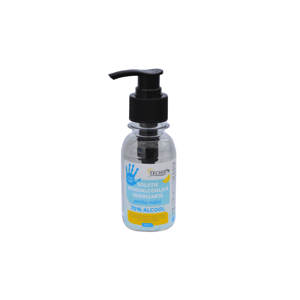 Solutie hidroalcoolica igienizanta pentru maini, 100 ml | Techir