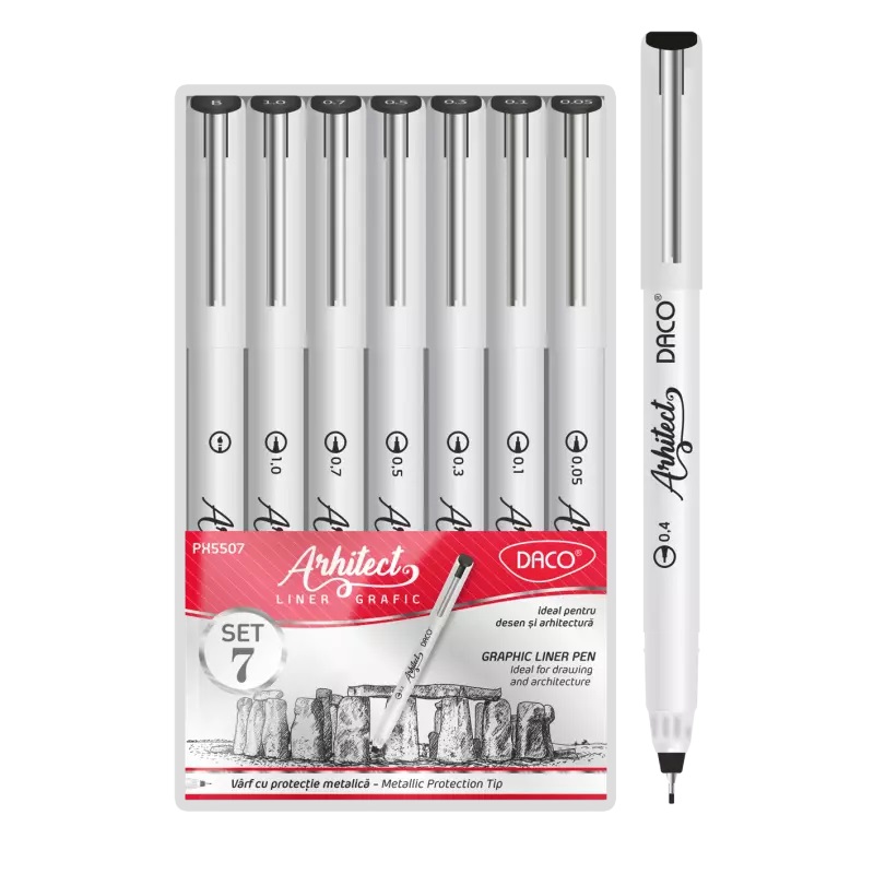 Set 7 linere - Arhitect Liner Grafic | Daco