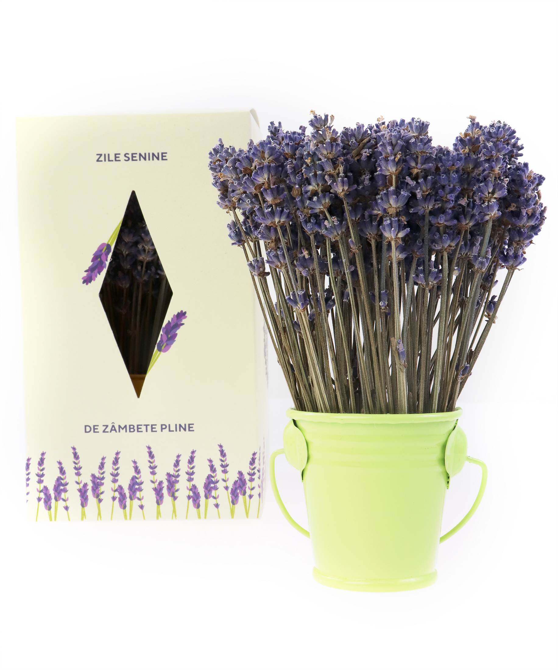 Aranjament floral - Galetusa cu lavanda, verde | Fleurane - 1 | YEO