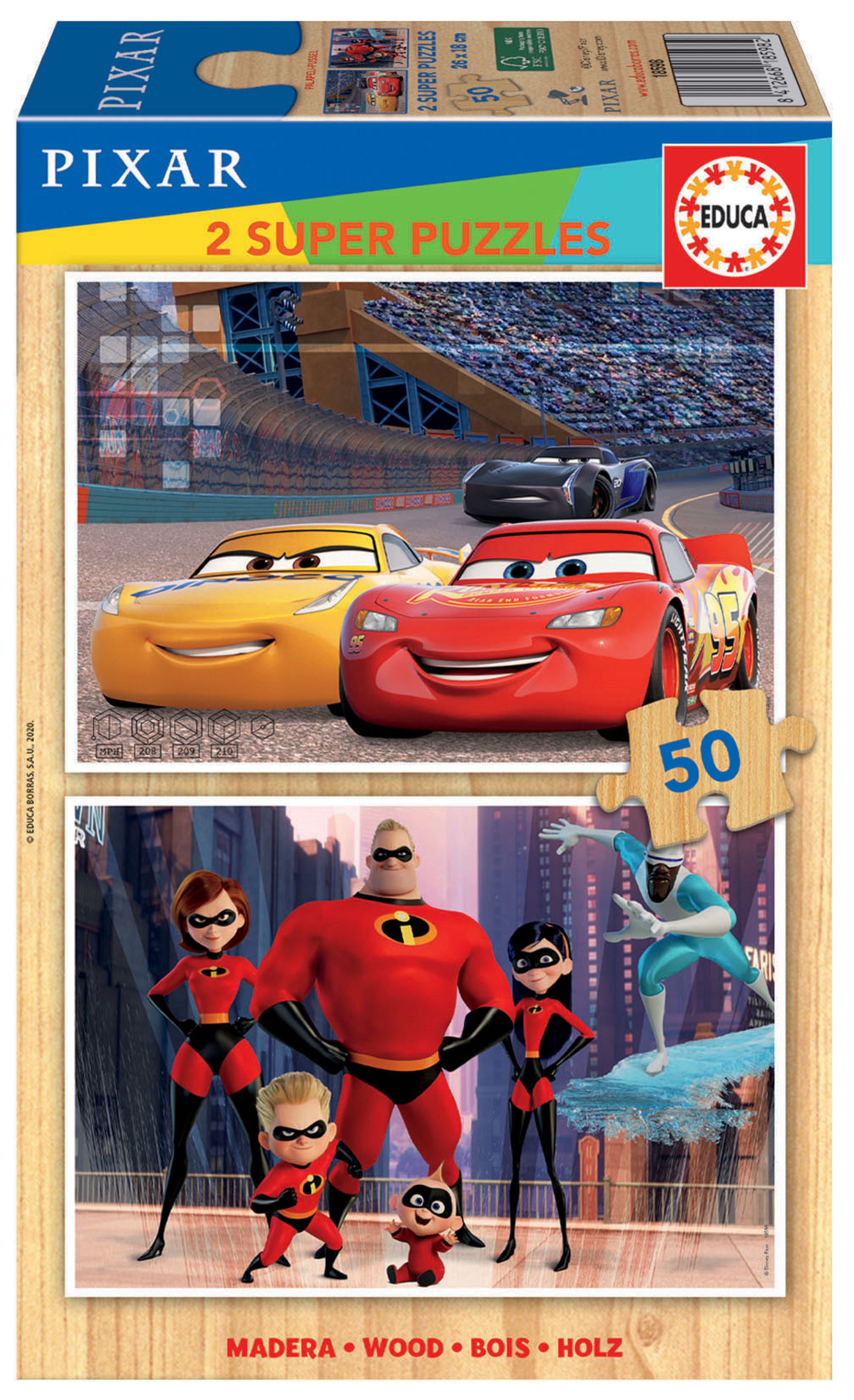 Puzzle 2x50 piese - Cars si The Incredibles | Educa