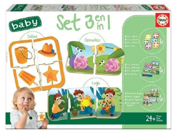 Set 3 puzzle-uri - Baby - Colors, Logic & Opposites | Educa
