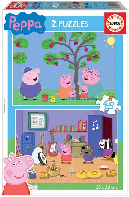 Set 2 puzzle-uri de 48 de piese - Peppa Pig | Educa