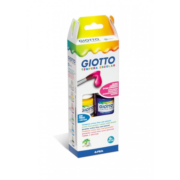 Set 6 culori tempera si pensula - Giotto | Giotto - 1 | YEO