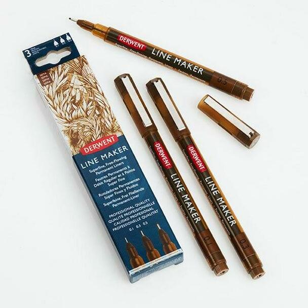Set 3 linere - Line Maker Sepia Derwent