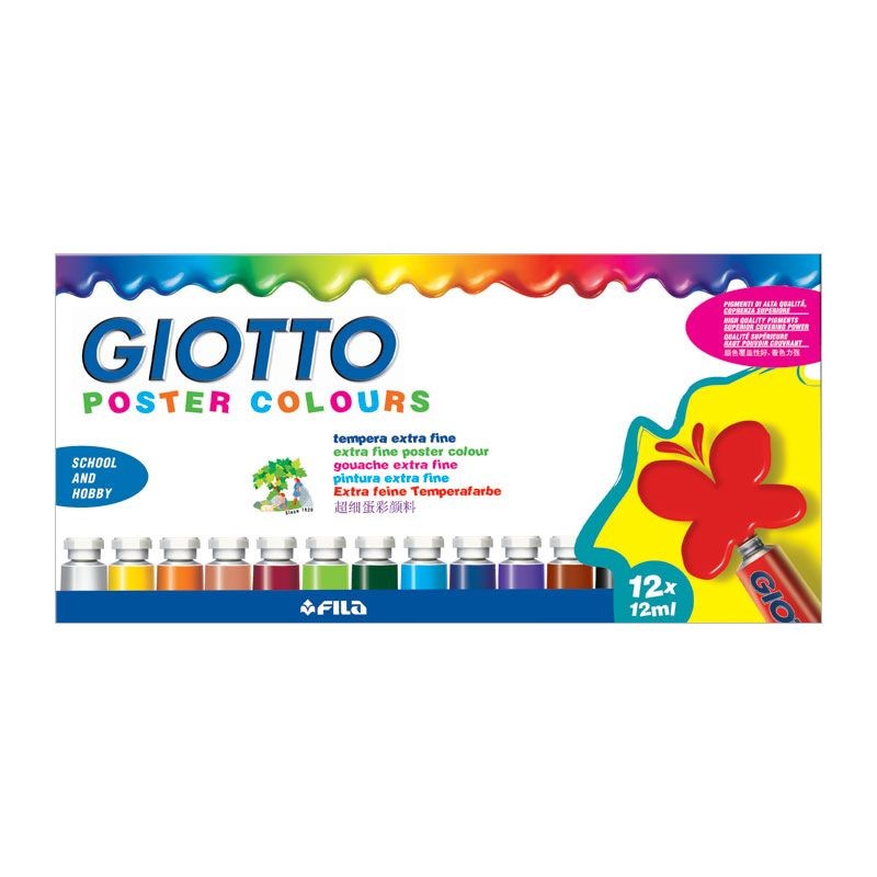 Set 12 culori tempera - Poster Colours | Giotto