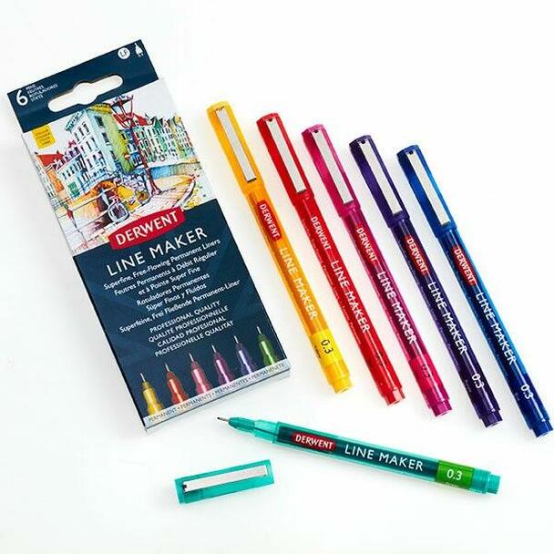 Set 6 linere - Line Maker Colour Derwent