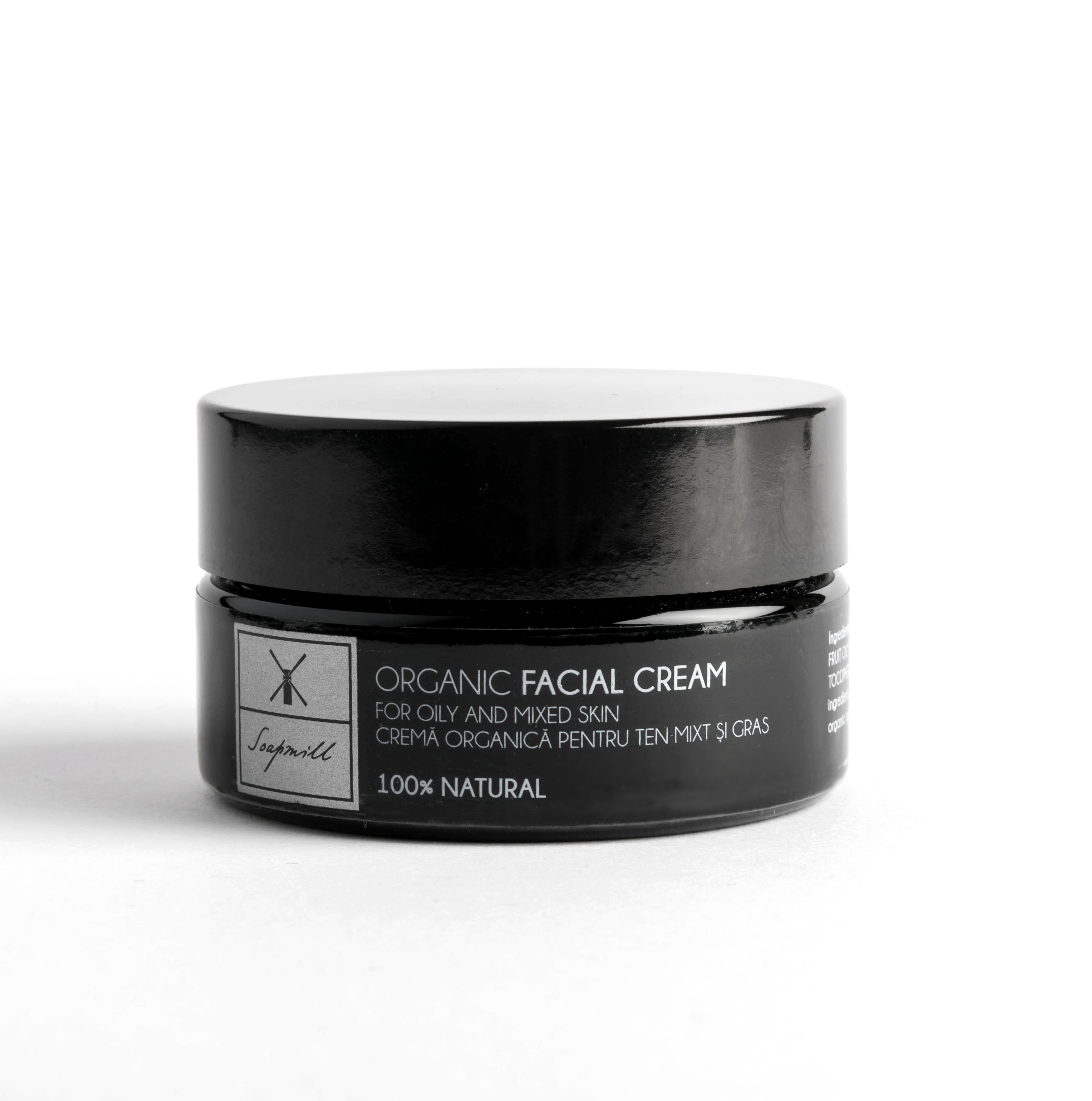 Crema pentru fata - Organic Facial Cream, 15ml, ten mix si gras | Soapmill