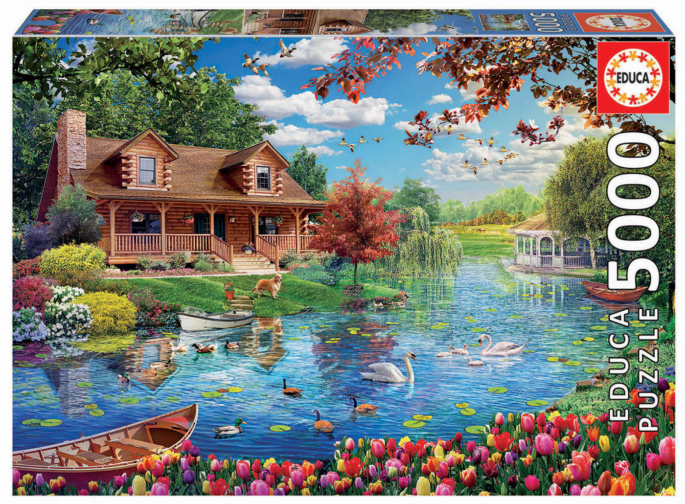 Puzzle 5000 piese - Casa de pe lac | Educa