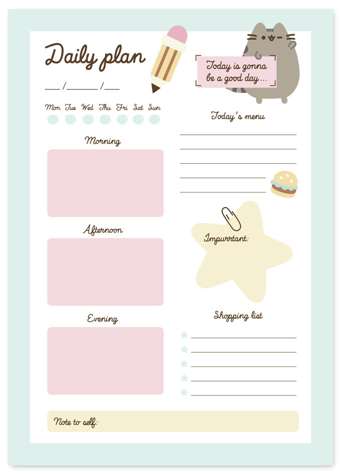 Planner zilnic - Pusheen | Grupo Erik