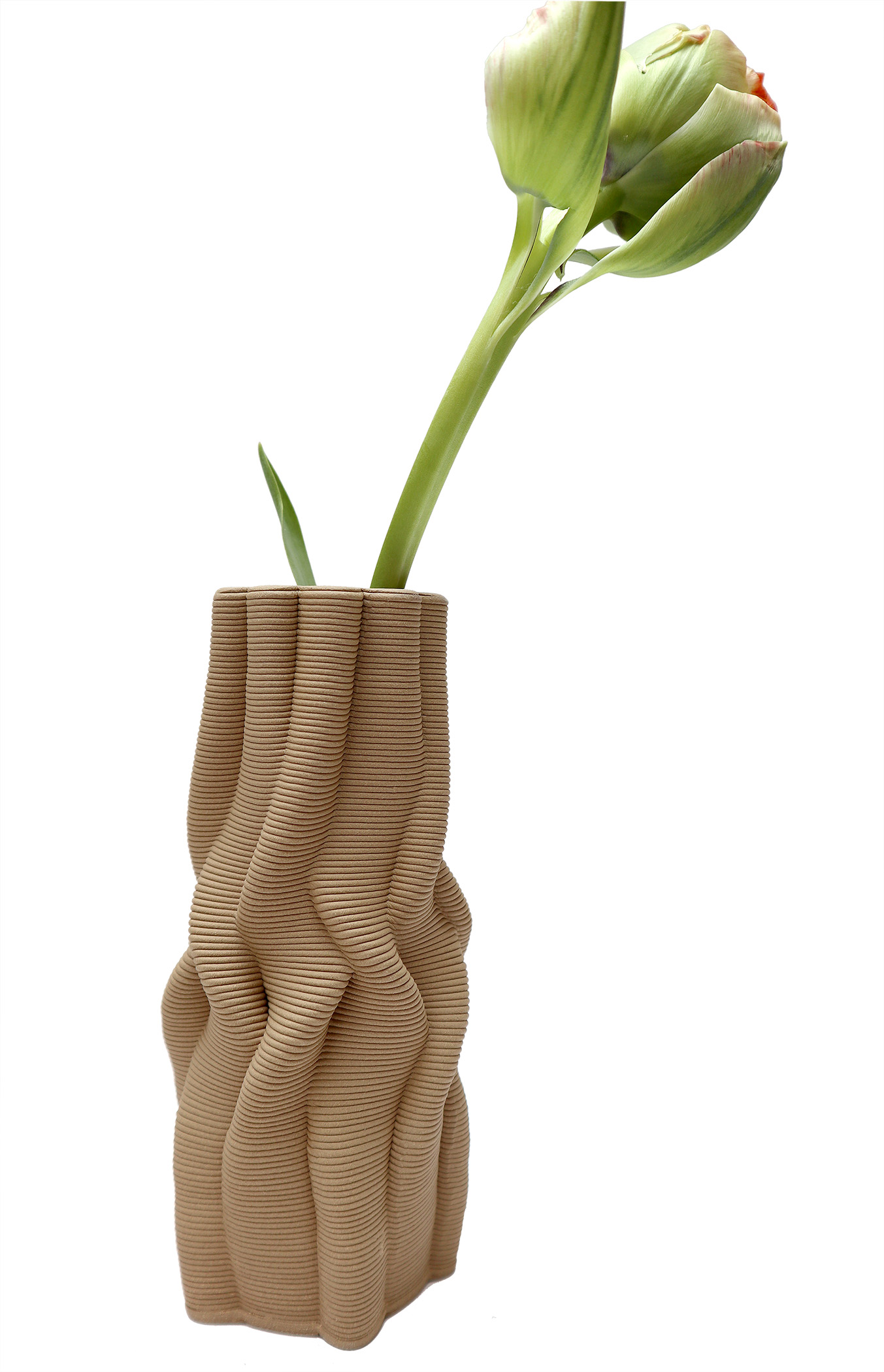 Vaza - Intertwined vase bej mat | Drag and Drop