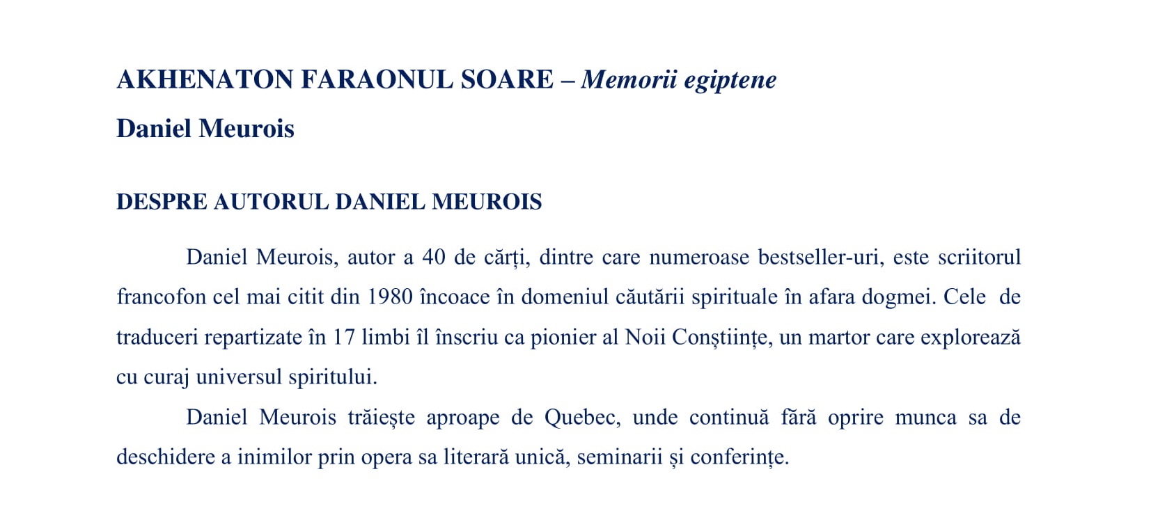 Akhenaton Faraonul Soare | Daniel Meurois - 2 | YEO