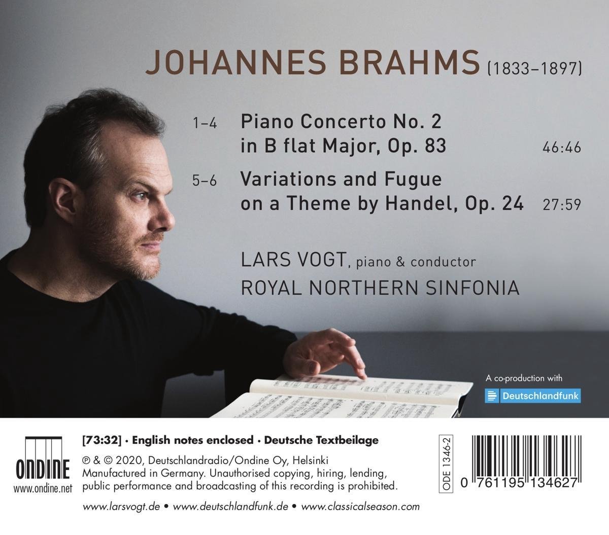 Brahms: Piano Concerto No 2. Handel Variations | Johannes Brahms, Lars Vogt, Royal Northern Sinfonia