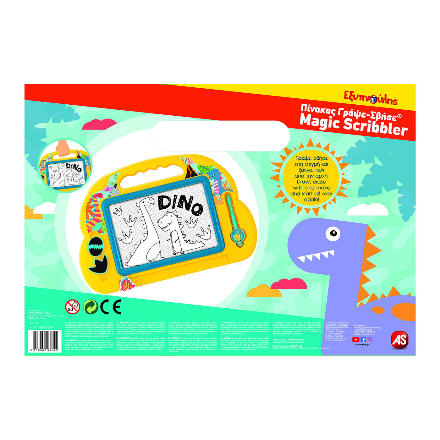 Tabla magnetica - Magic Scribbler: Dino | As - 4 | YEO