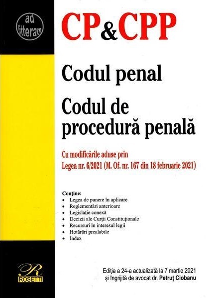 Codul penal. Codul de procedura penala | Carte 2022