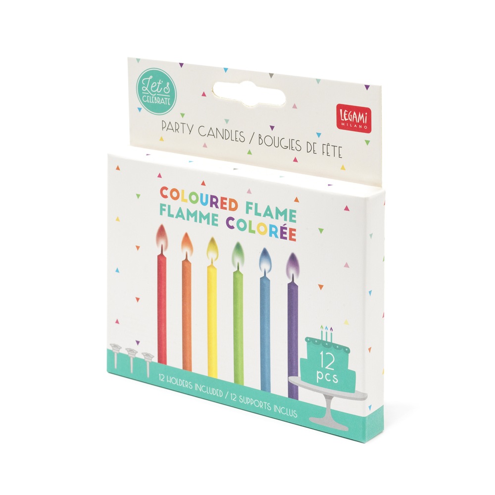 Set lumanari pentru tort - Party Candles With Coloured Flames | Legami