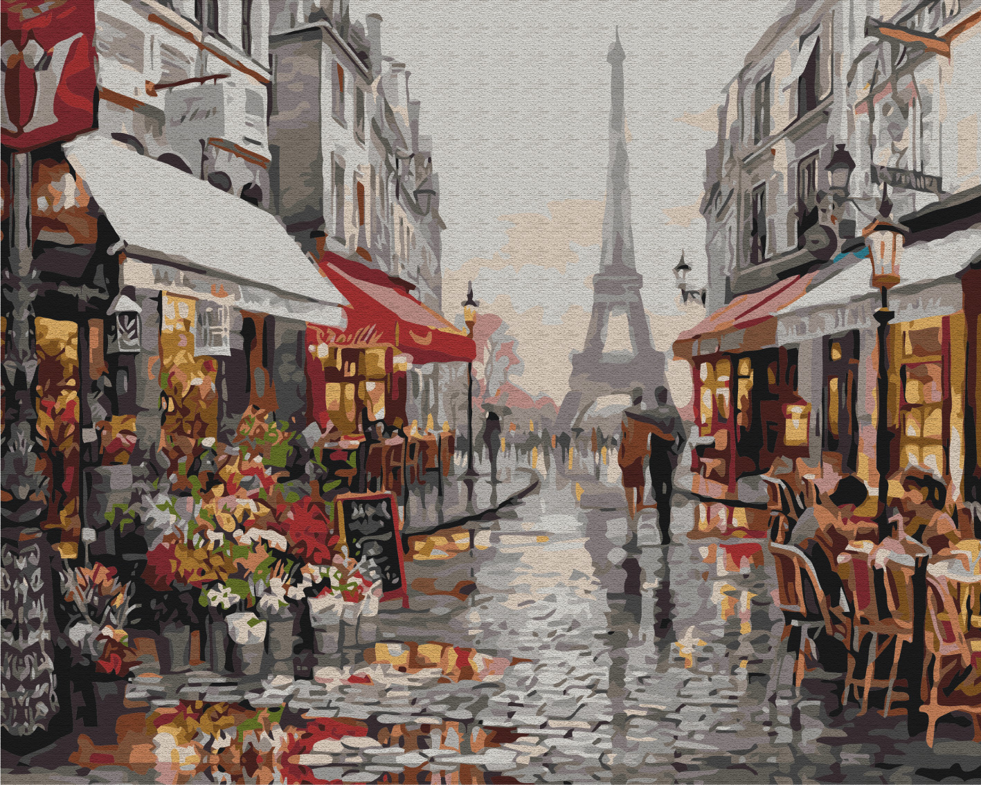 Set pictura pe numere - Paris after rain, 40x50 cm | Acuarello