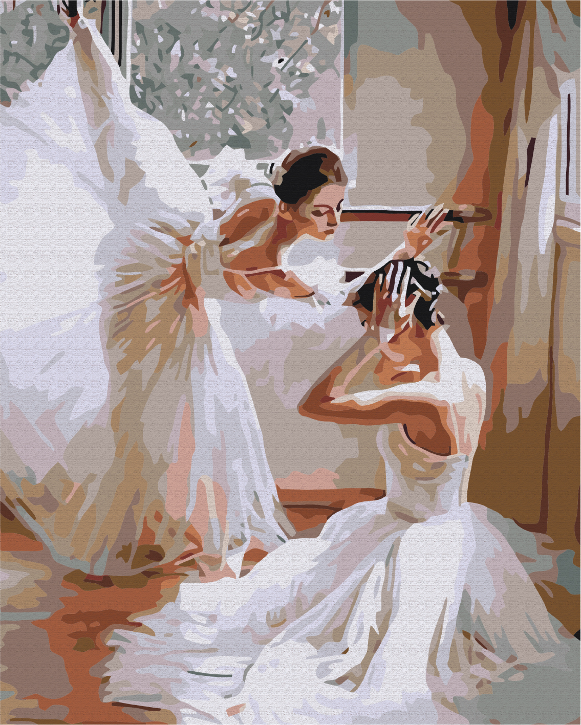 Set pictura pe numere - White Ballerinas, 40x50 cm | Acuarello
