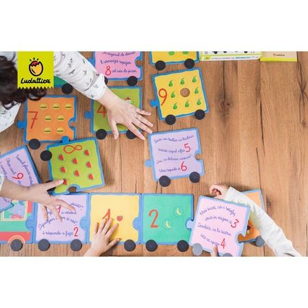 Puzzle - Trenuletul Cifrelor Cu Efect Tactil, Montessori | Ludattica