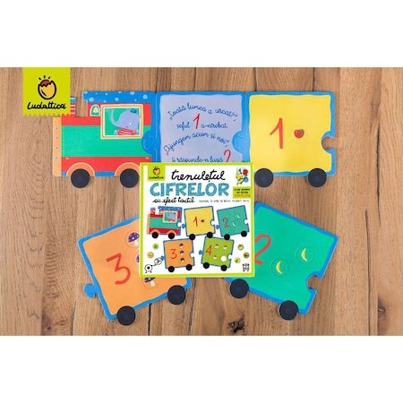 Puzzle - Trenuletul Cifrelor Cu Efect Tactil, Montessori | Ludattica - 1