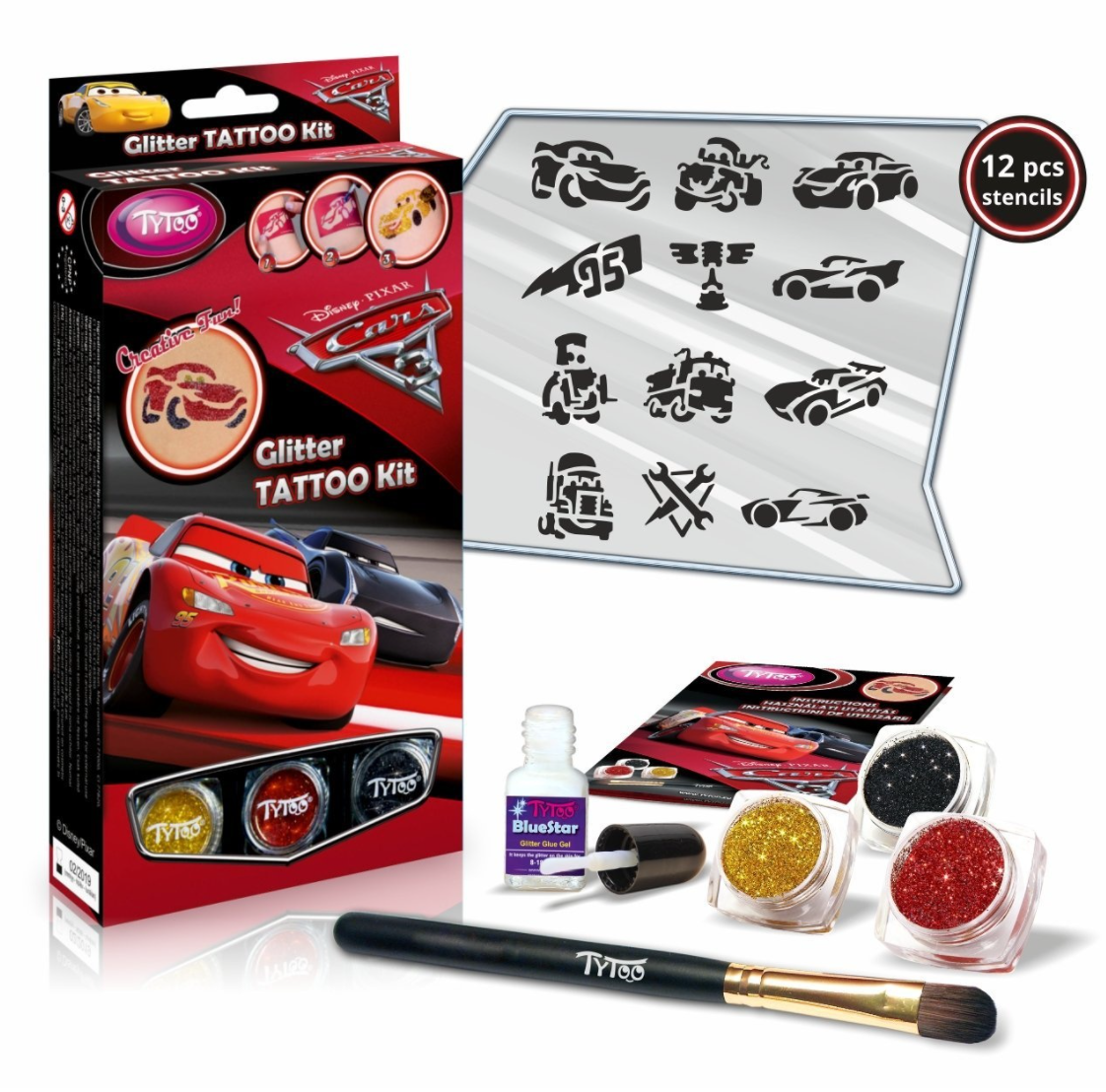 Kit tatuaje - Glitter Tattoo Kit: Cars 3 | TyToo