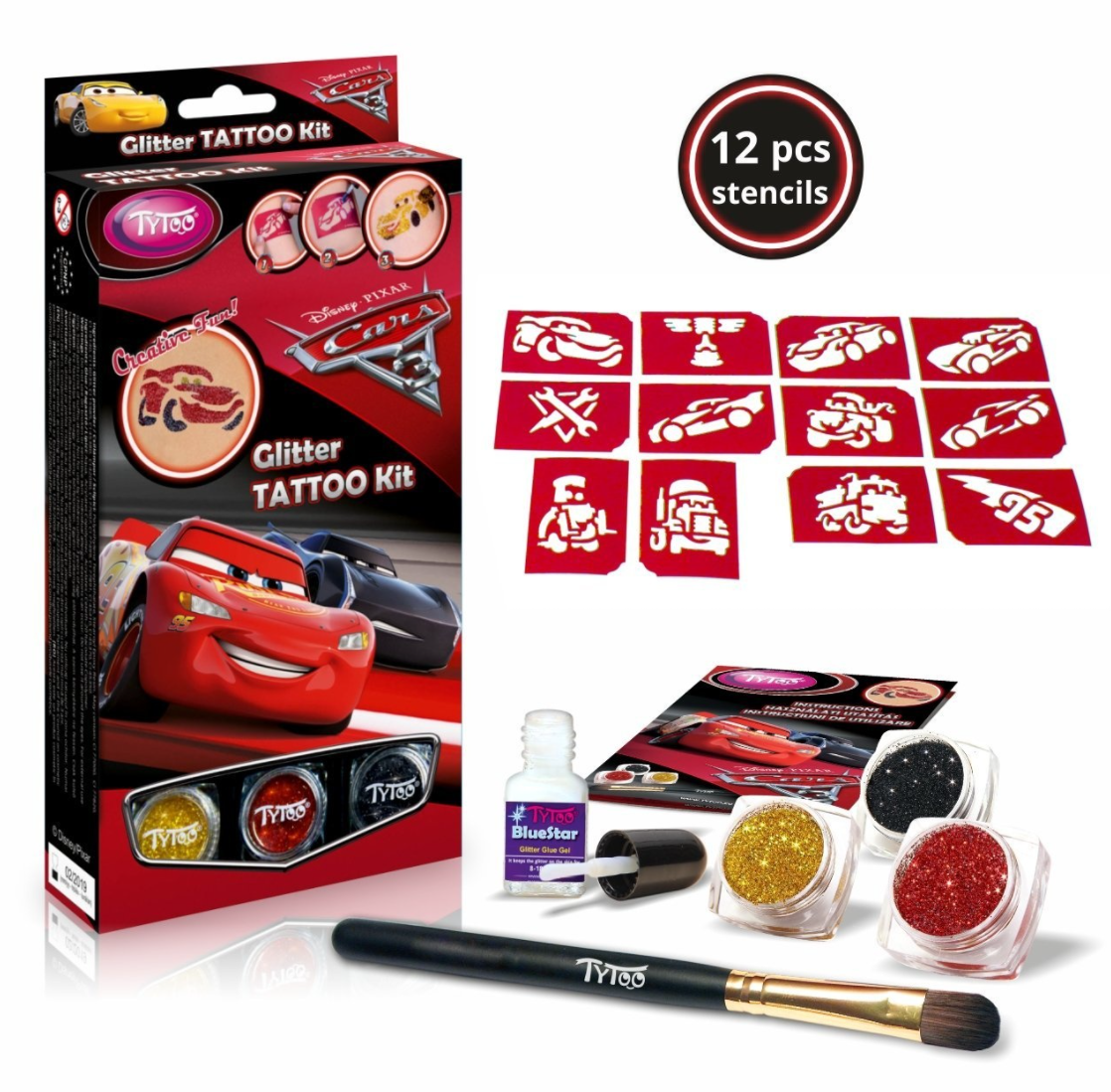 Kit tatuaje - Glitter Tattoo Kit: Cars 3 | TyToo - 1 | YEO