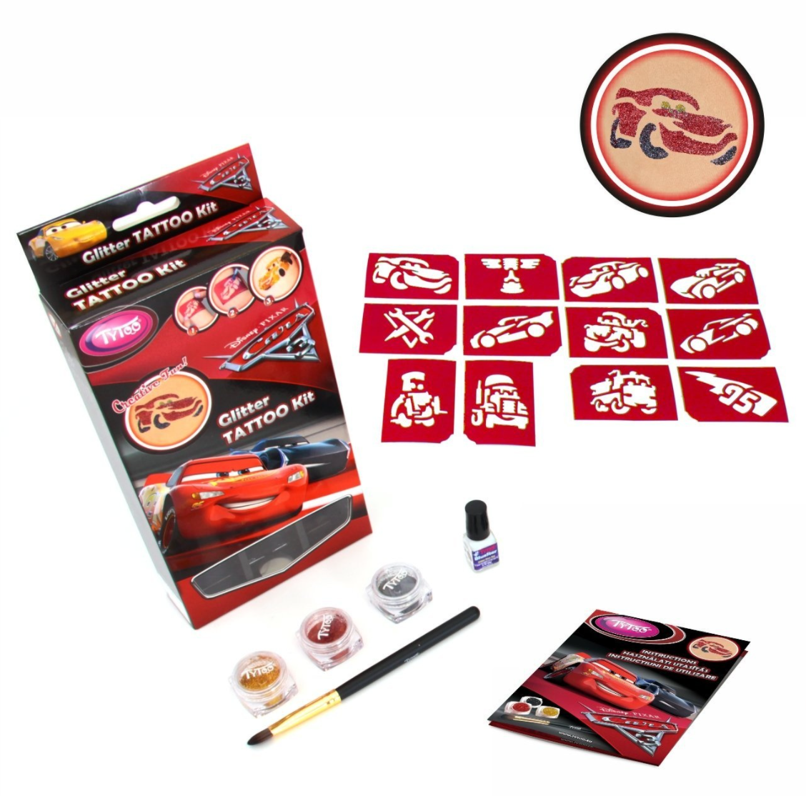 Kit tatuaje - Glitter Tattoo Kit: Cars 3 | TyToo - 4 | YEO