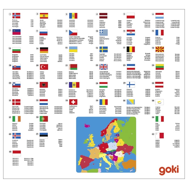 Puzzle din lemn - Europa | Goki