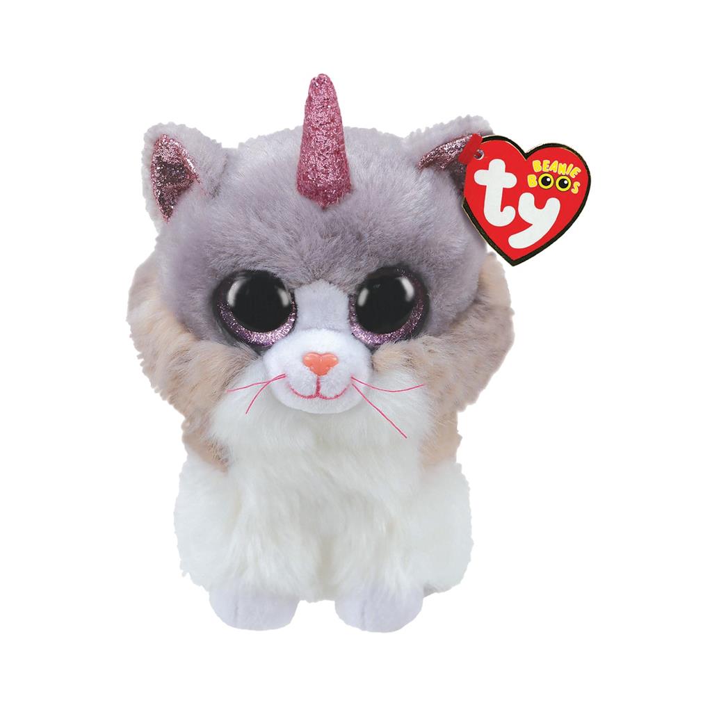 Jucarie de plus - Beanie Boos - Asher Cat with Horn, 15 cm