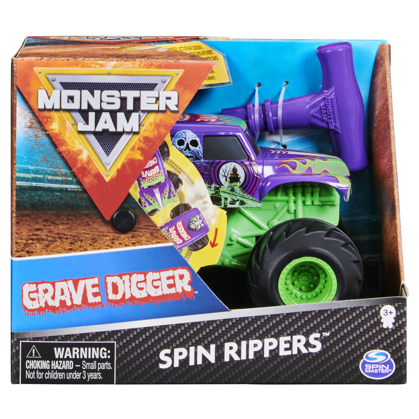 Masinuta - Monster Jam Spin Rippers: Grave Digger | Spin Master