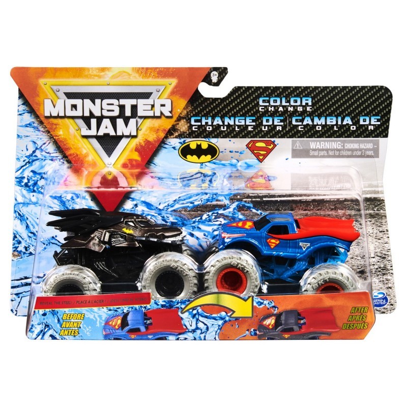 Set masinute - Monster Jam: Batman & Superman Color Change | Spin Master