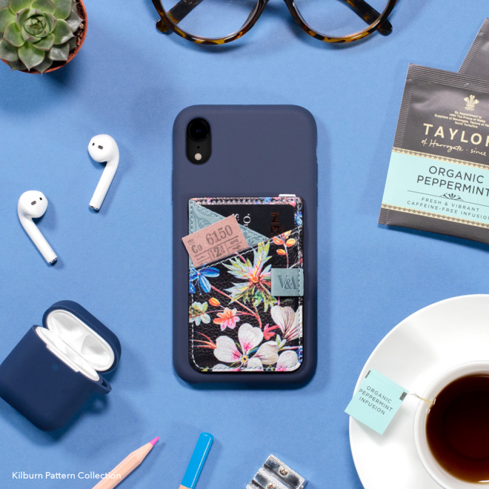 Accesoriu pentru telefon - Bookaroo Phone Pocket - V&A Kilburn Black Floral | If (That Company Called) - 1 | YEO