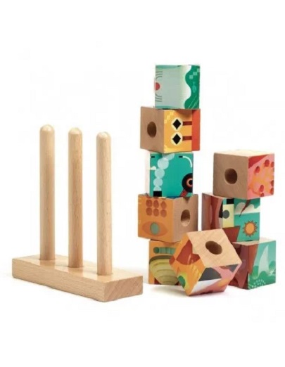 Puzzle vertical cu cuburi - Puzz-Up Forest | Djeco - 1
