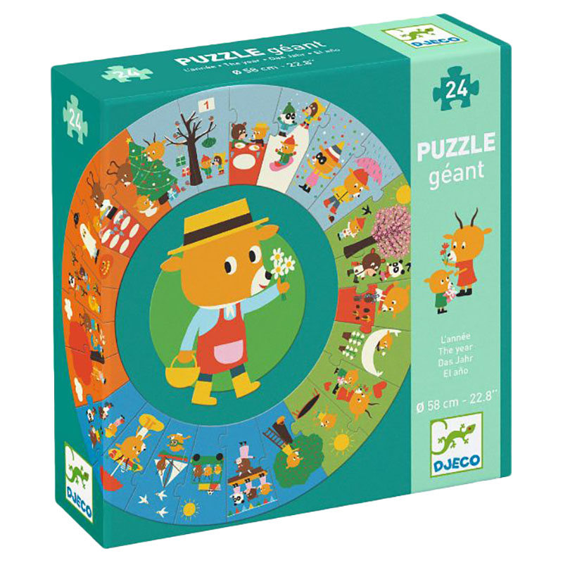 Puzzle educativ - Puzzle geant: The Year | Djeco - 1