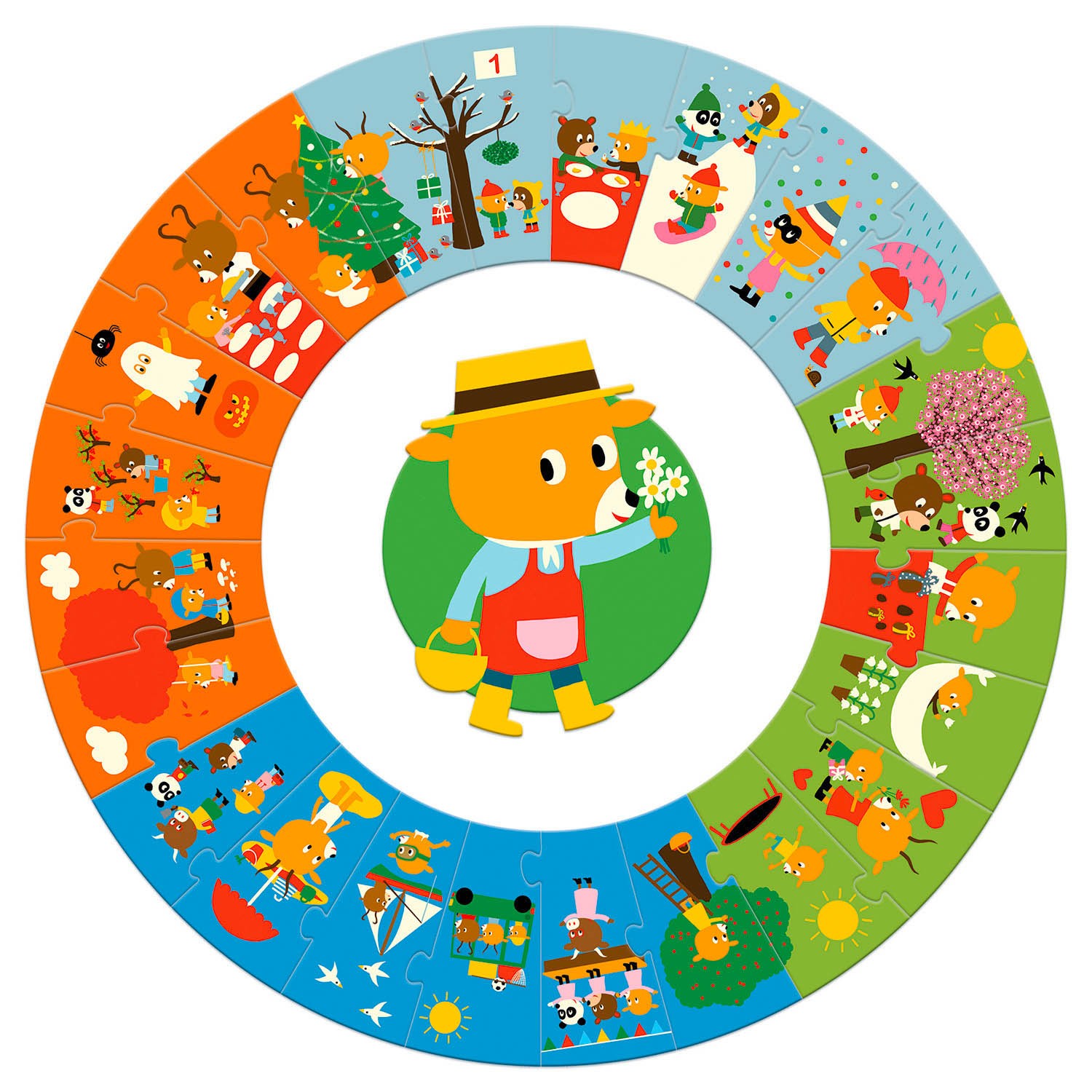 Puzzle educativ - Puzzle geant: The Year | Djeco - 3