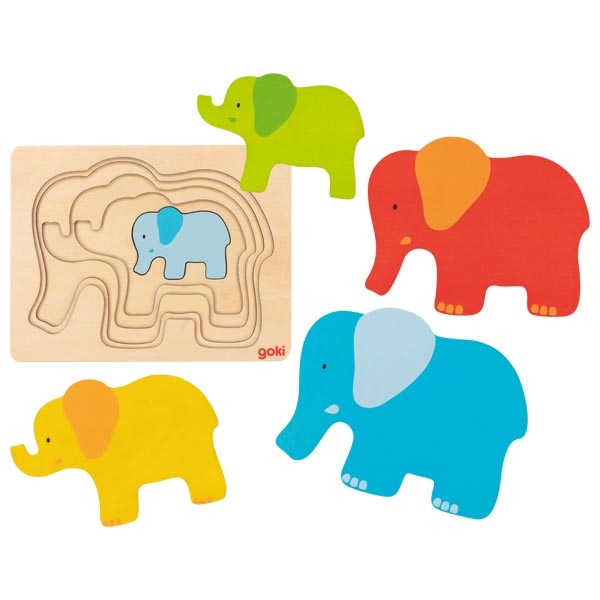 Puzzle din lemn - Elephant | Goki