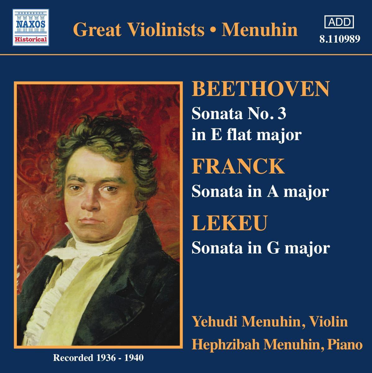 Beethoven. Franck. Lekeu: Violin Sonatas | Ludwig Van Beethoven, Yehudi Menuhin, Guillaume Lekeu