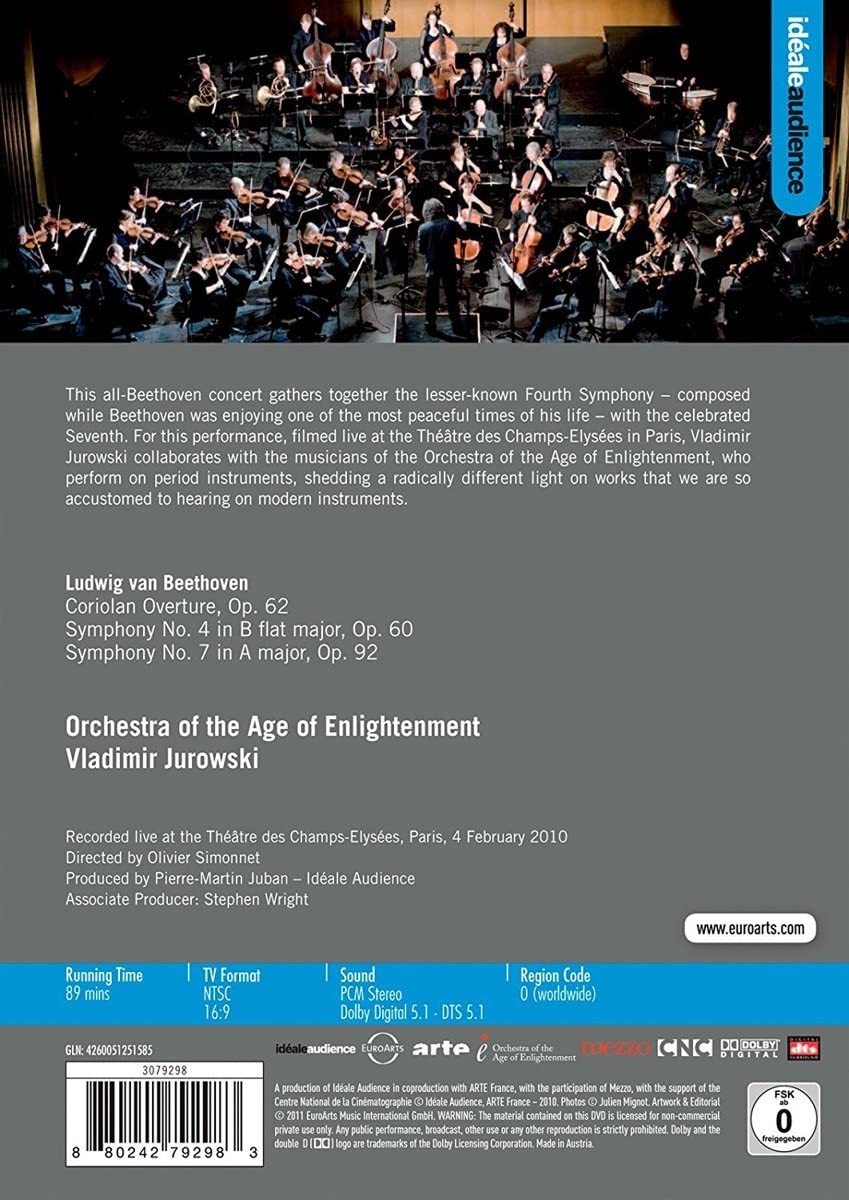 Beethoven: Symphonies Nos. 4 & 7 / Coriolan Overture (DVD) | Orchestra of the Age of Enlightenment, Vladimir Jurowski