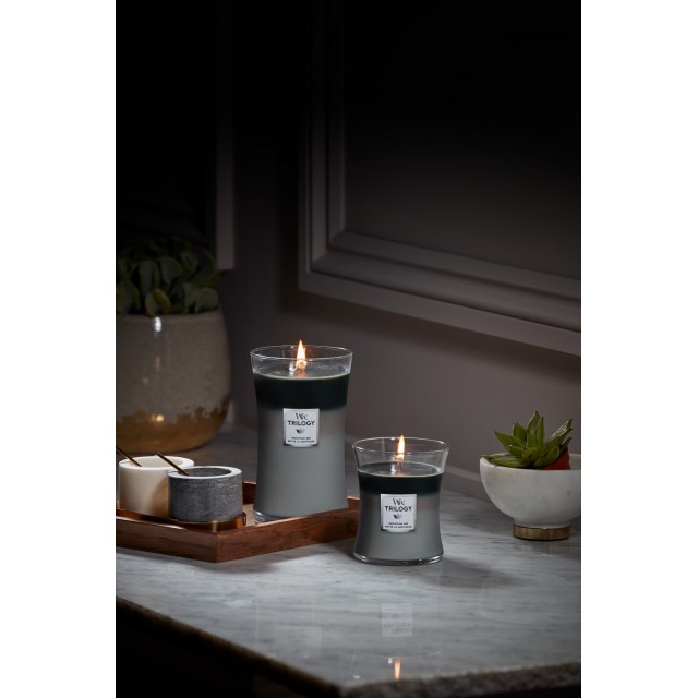 Lumanare parfumata - Medium Jar Trilogy - Mountain Air | WoodWick - 1 | YEO