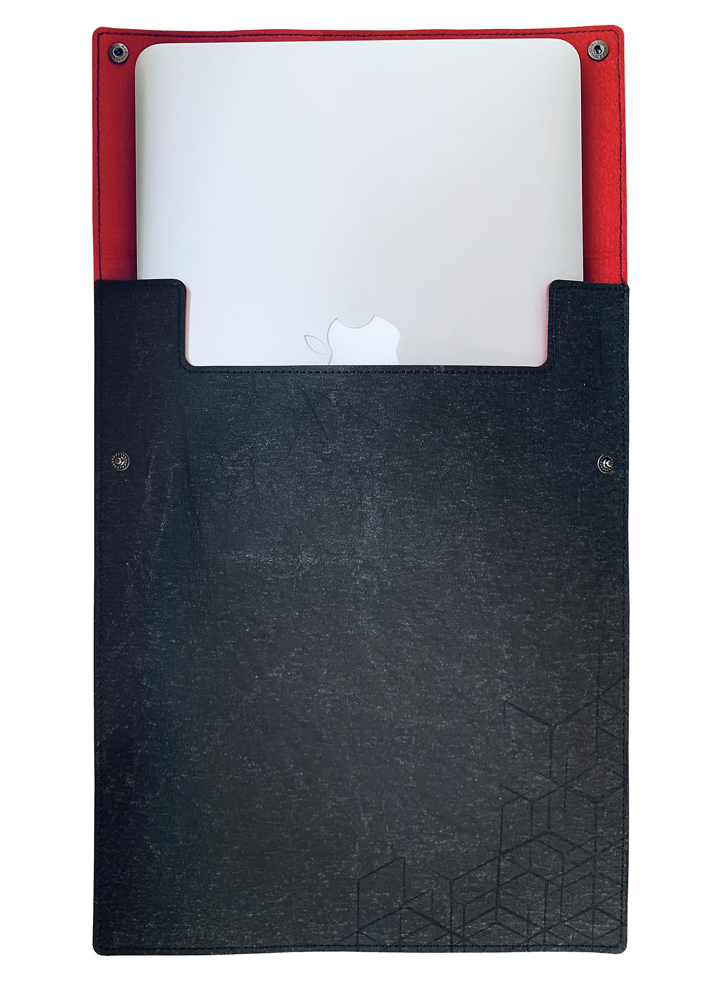 Husa laptop - Fori Dori Laptop Sleeve - Black & Vintage Red | Paper Art - 2 | YEO