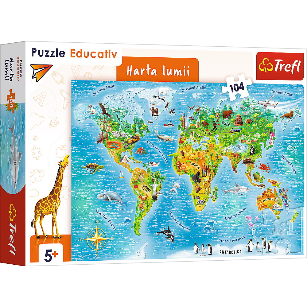 Puzzle Educational - Harta Lumii | Trefl
