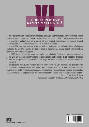 Teme supliment Gazeta Matematica. Clasa a VI-a | - 1 | YEO