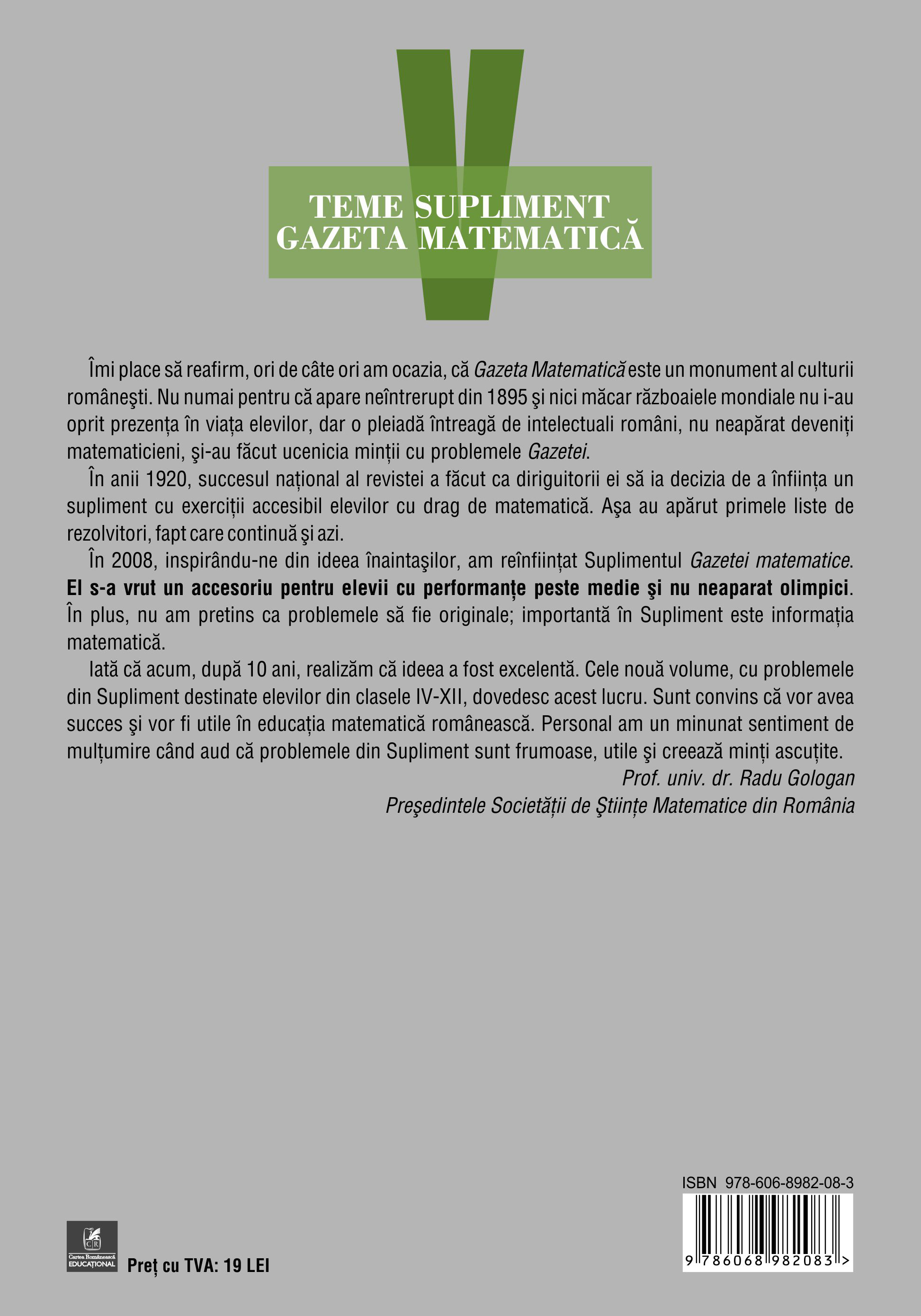 Teme supliment Gazeta Matematica. Clasa a V-a | - 1 | YEO