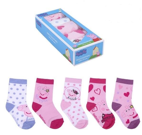 Set 5 perechi sosete pentru bebelusi - Peppa Pig - 15/16 | Cerda