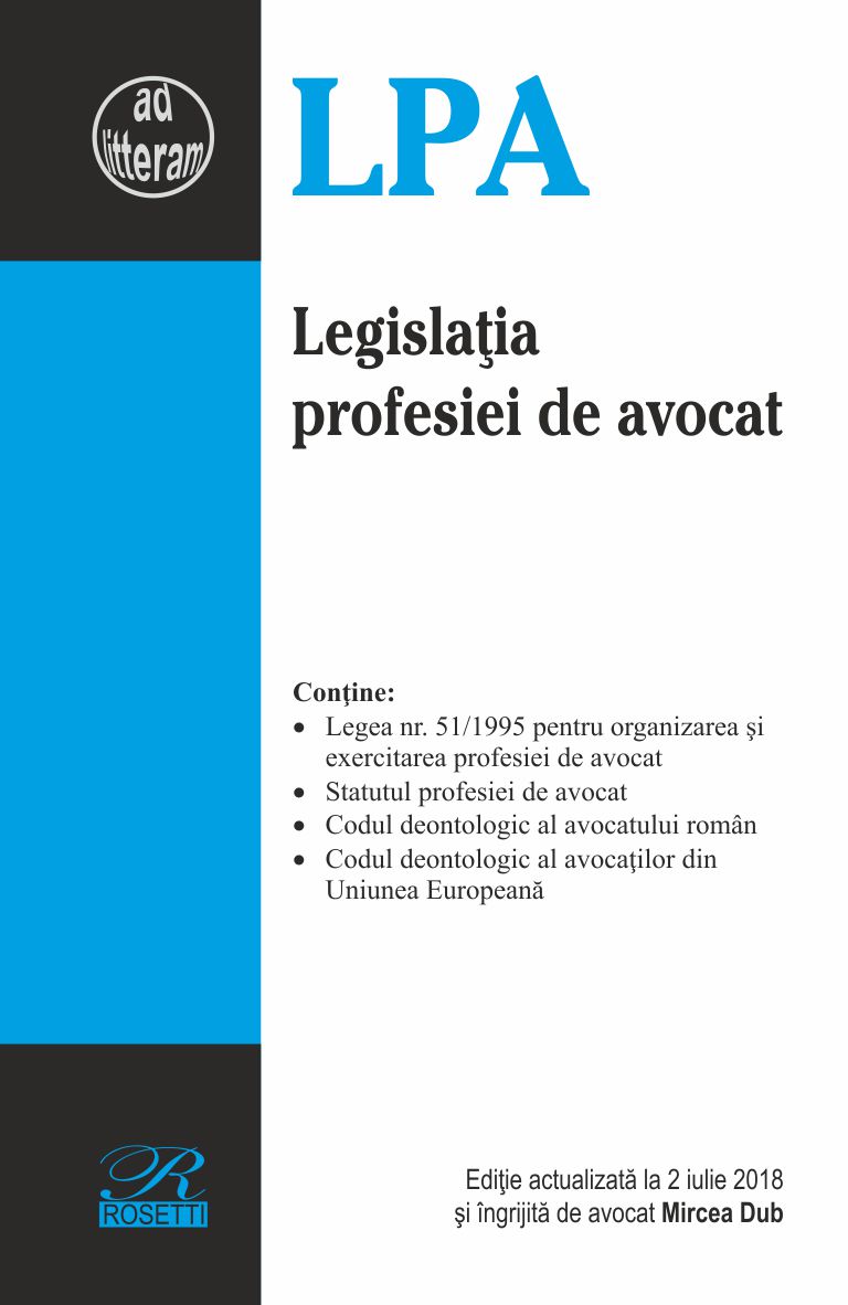 Legislatia profesiei de avocat | Mircea Dub carturesti 2022