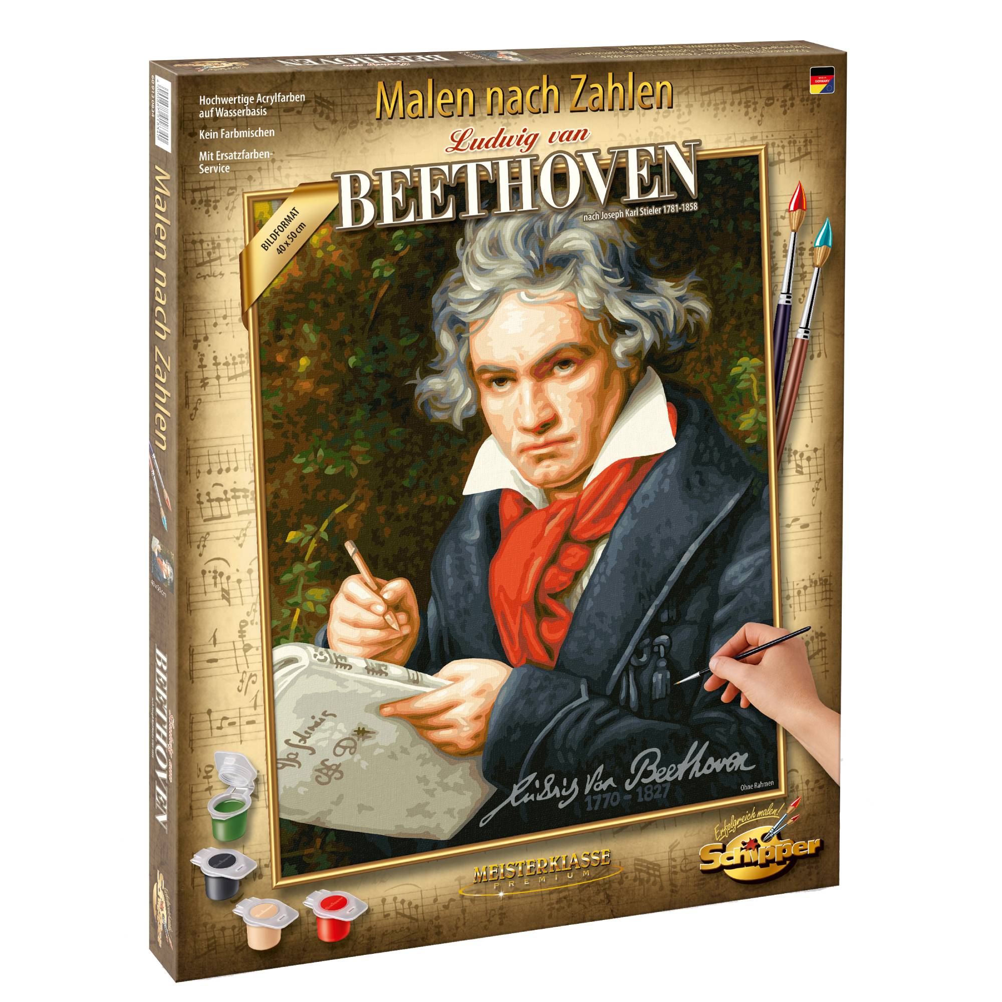 Kit pictura cu numere - Ludwig van Beethoven, 40x50 cm | Schipper - 3 | YEO