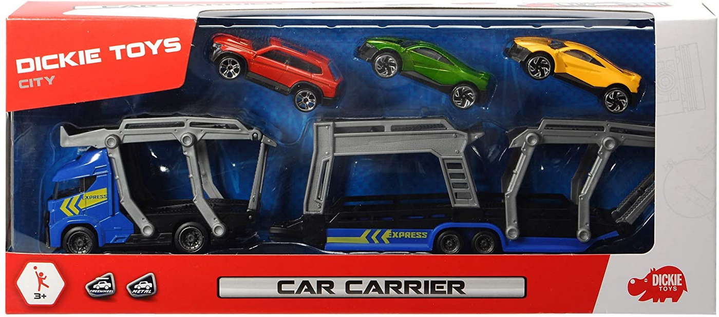 Set masinunte - Car Carrier, albastru | Dickie Toys - 0